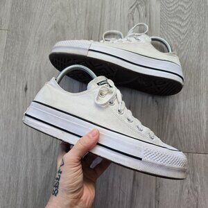 Converse | Chuck Taylor's All-Star white canvas platform sneakers | WMS 8